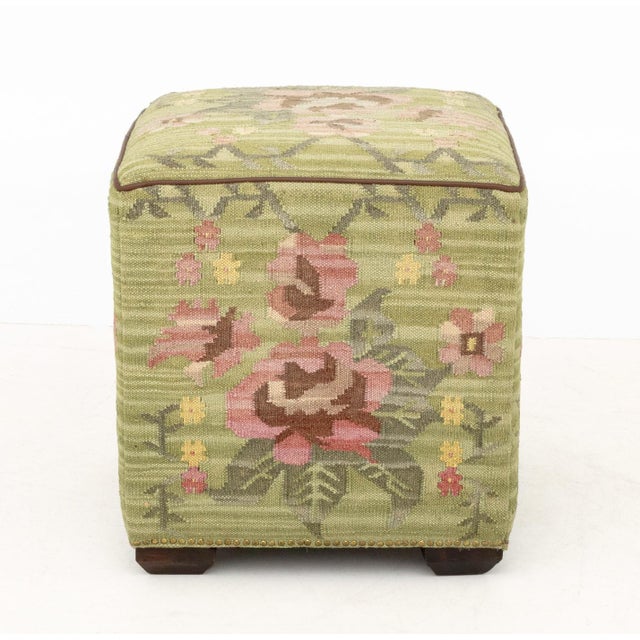 George Smith Style Kilim Upholstered Ottoman For Sale In New York - Image 6 of 7