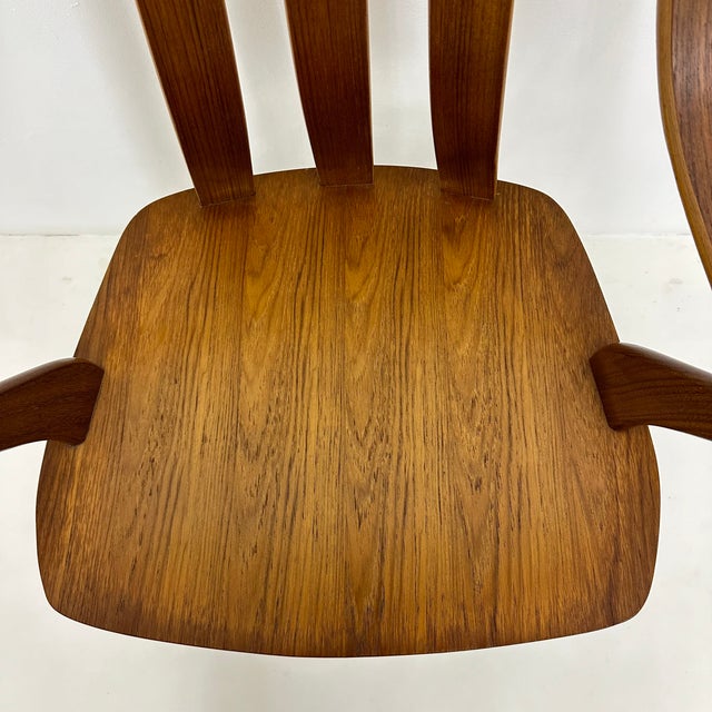 Mid-Century Modern Teak Plywood Dining Chairs attributed to Pastoe, 1960s, Set of 4 For Sale - Image 3 of 18