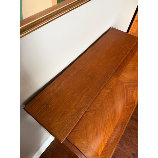 Vintage 1960s Danish Teak MCM Rolltop Secretary Desk Attributed to Egon Ostergaard For Sale - Image 10 of 12