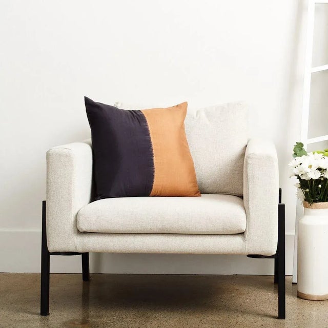 KALA pillow is luxurious and exquisite with its unique color block print, which is handcrafted carefully to form...