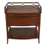 Regency Style Walnut Finish Oversized Nightstand End Table For Sale