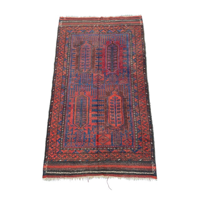 Antique Turkmen Kalamdani Hand-Knotted Wool Rug - 6'0" X 3'6" For Sale