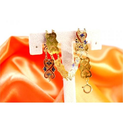 Enamelled Gold Bracelet with Articulated Links For Sale - Image 5 of 7