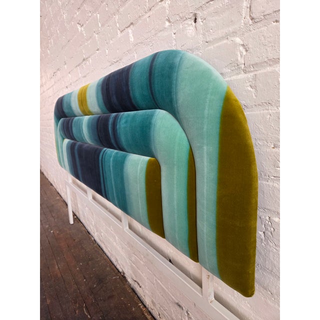 Textile Upholstered Queen Headboard by Tri Mark Designs, 1970s For Sale - Image 7 of 9