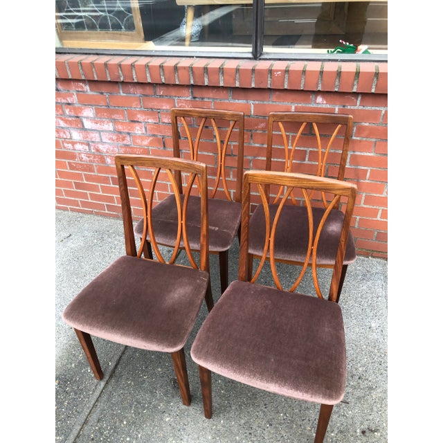 Mid-Century Modern Vintage Danish Modern Style Dining Chairs - Set of 4. Uk Import For Sale - Image 3 of 6