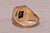 Metal The Dati: Vintage Gentleman's Onyx and Carved D Initial Cocktail Ring in Yellow Gold For Sale - Image 7 of 12