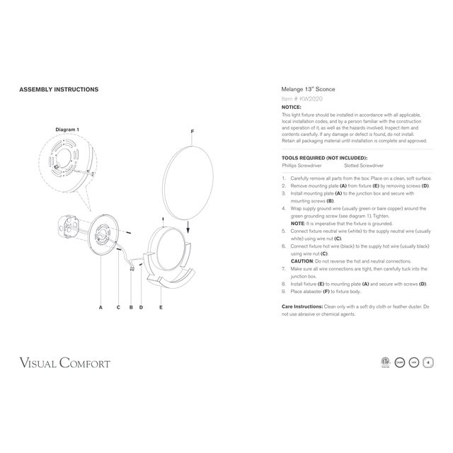 Kelly Wearstler for Visual Comfort Signature Melange 13" Sconce in Polished Nickel with Alabaster For Sale In Houston - Image 6 of 6