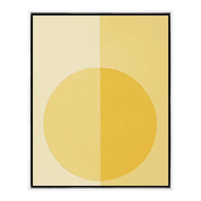 Modern Yellow Forever by Stephanie Henderson in White Frame, Medium Art Print on Canvas For Sale