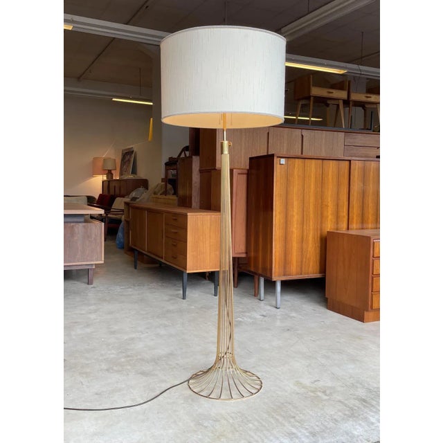Gold Large Mid-Century Brass Pantonova Floor Lamp by Verner Panton, 1960s For Sale - Image 8 of 10