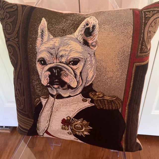 Aristocratic Portrait Dog Tapestry Pillow For Sale - Image 4 of 6