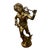 1980s Vintage Cast Brass Wine Grape Harvest Sculpture Statue of a Young Man For Sale