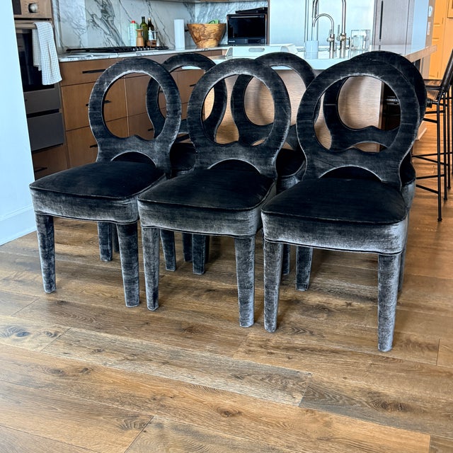 Set of 6 Romo Velvet Dining Chairs For Sale - Image 14 of 14