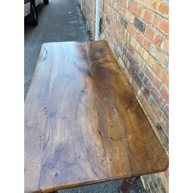 This is an amazing French work table that has an absolutely gorgeous finish, lovely turned legs, with amazing age and...
