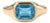 Swiss Blue Topaz Signet Ring • Emerald Cut Gemstone Statement Ring • December Birthstone Ring Us 7 For Sale