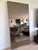 Contemporary Custom Oversized Bronze Standing Mirror With Washed Walnut Frame For Sale - Image 3 of 3