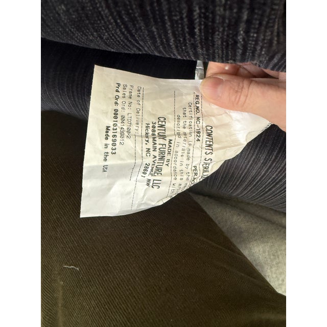 Navy Velvet Century Sofa For Sale - Image 10 of 11