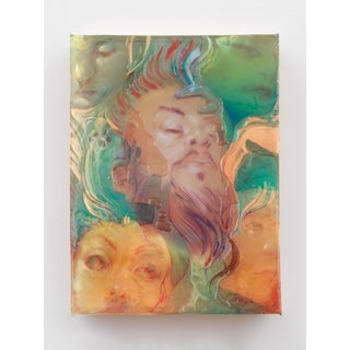 American Dream by Marc Scheff | Acrylic and resin artwork featuring layered human faces For Sale
