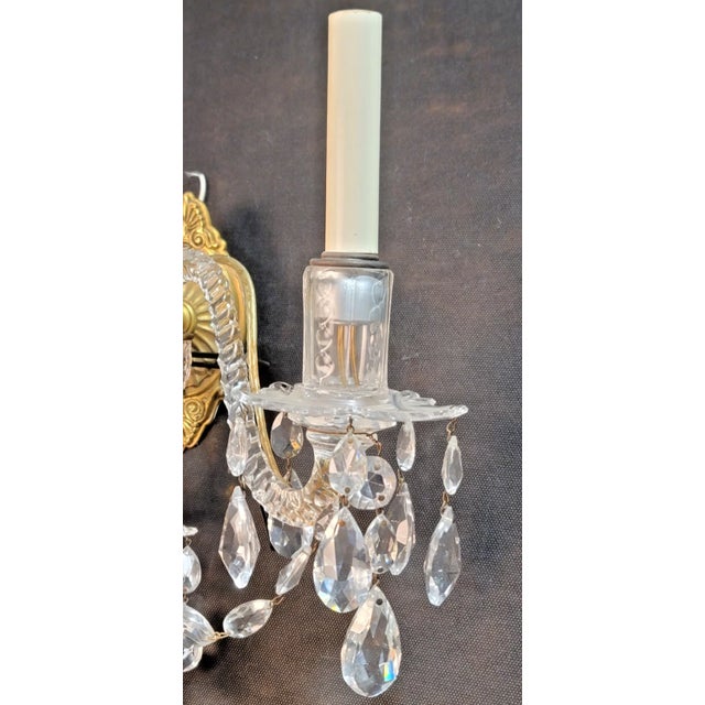 Glass 18thc British George III Museum Quality Cut Glass / Ormolu Wall Sconces - Set of 3 For Sale - Image 7 of 18