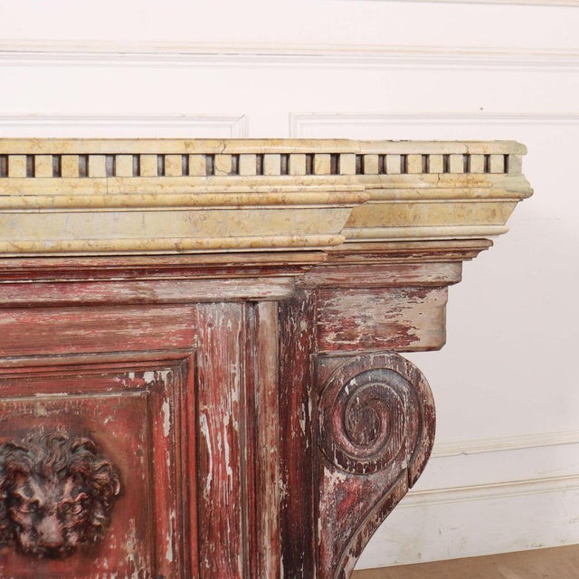 Italian Breakfront Console with Marble Top For Sale - Image 3 of 18