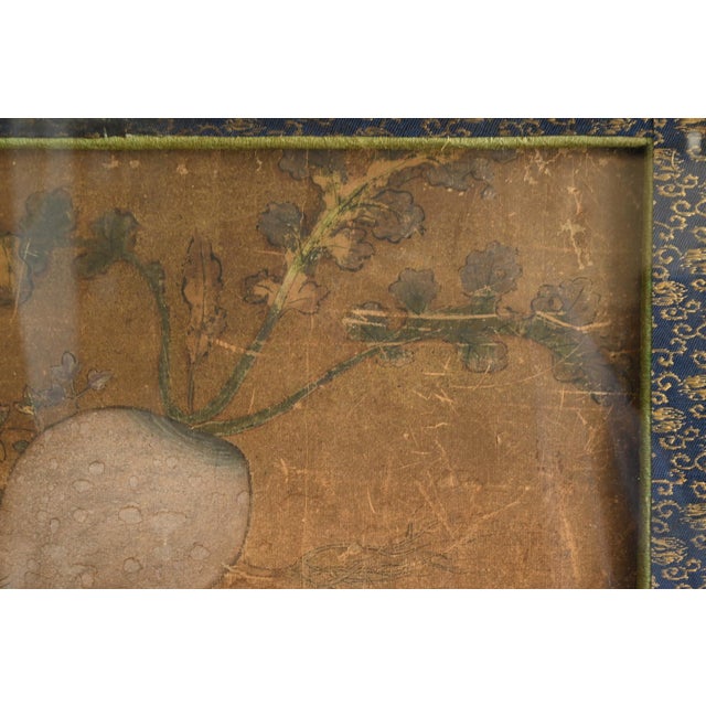Japanese Antique Japanese Turnip Painting Fragment / Pre-Edo / Wabi-Sabi Framed Art For Sale - Image 3 of 18