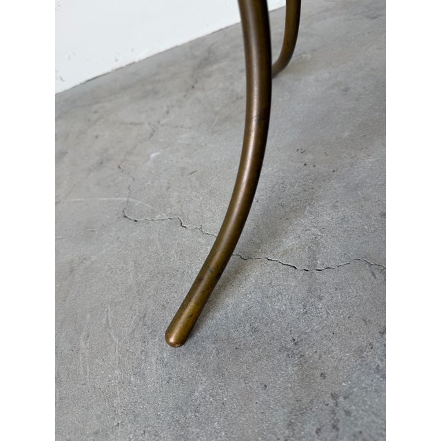Metal 1970s Cedric Hartman Mid-Century Bronze Tripod Side Table With Concrete / Ceramic Top For Sale - Image 7 of 12
