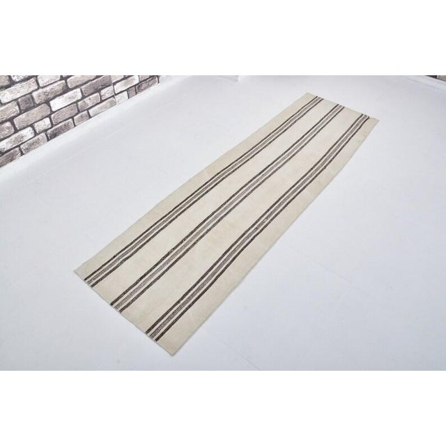 Textile Vinatge Anatolian Stripe Kilim Runner For Sale - Image 7 of 10
