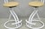 Metal Vintage Postmodern Memphis Style White Tubular Metal Swivel Bar Stools - A Pair For Sale - Image 7 of 17