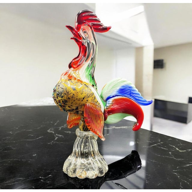 Murano Multicolored Rooster Sculpture, 1960s For Sale - Image 3 of 18