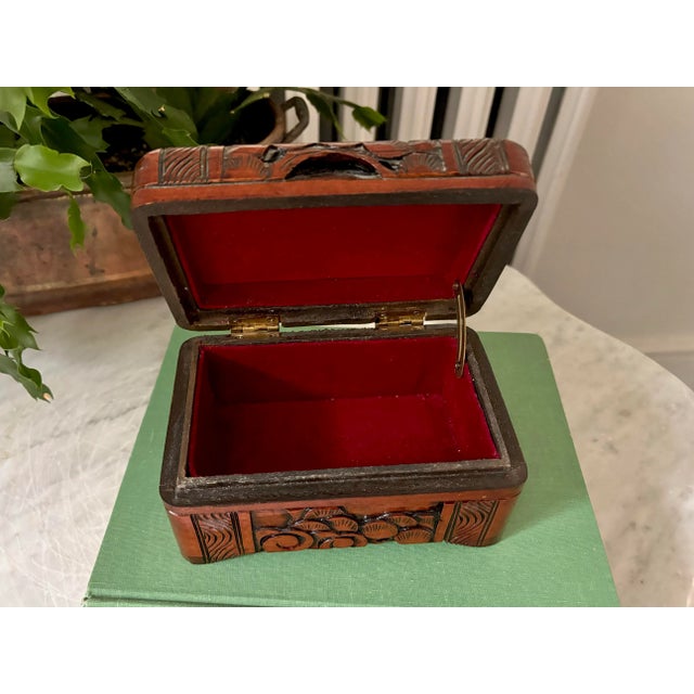 Chinese Mid 20th Century Chinese Camphor Wood Dresser Box, Hand Carved For Sale - Image 3 of 7