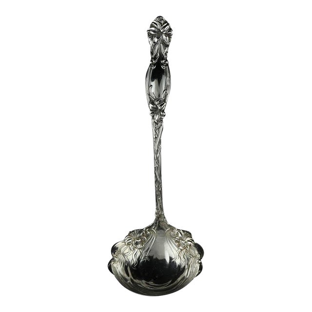 International Simpson Frontenac 1903 Oyster Ladle Sterling Silver 10" Floral For Sale