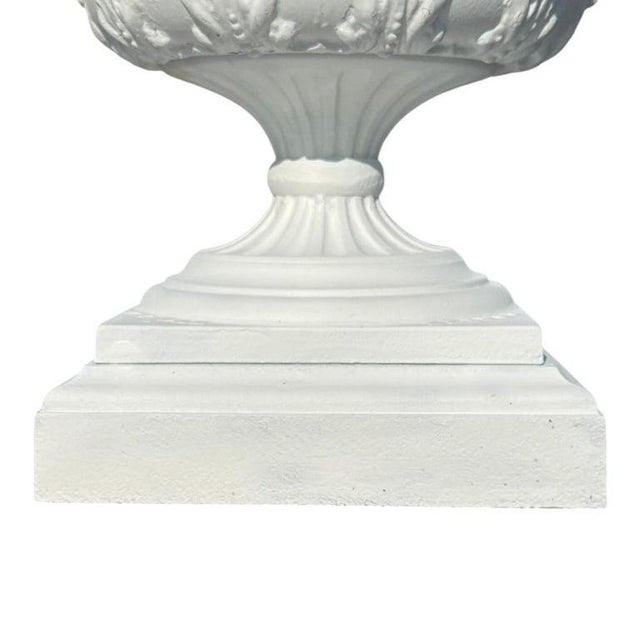 1900 - 1909 Antique Classical Cast Iron Garden Urn C1900 For Sale - Image 5 of 9