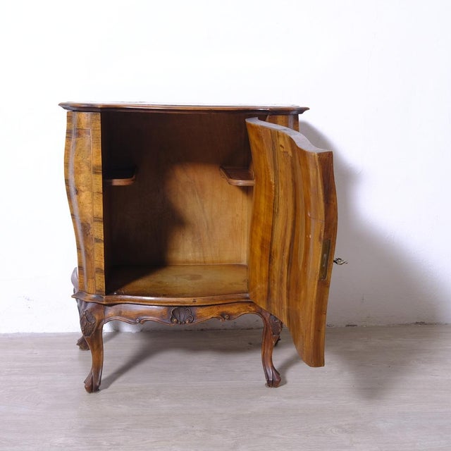 Baroque Small Mid-Century Baroque Style Bar Cabinet or Bedside Table, 1950s For Sale - Image 3 of 18