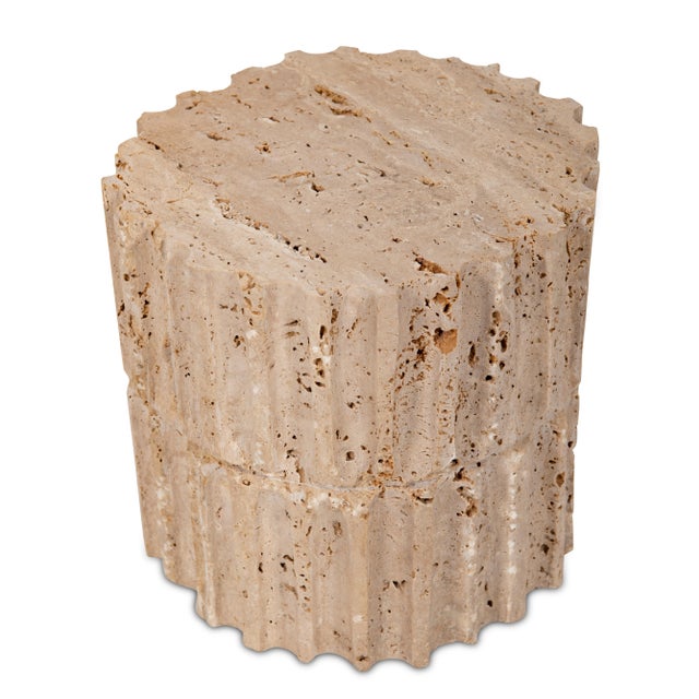 Evoking the grandeur of antiquity, this marble column remnant celebrates the enduring beauty of architectural decay. Hand-...