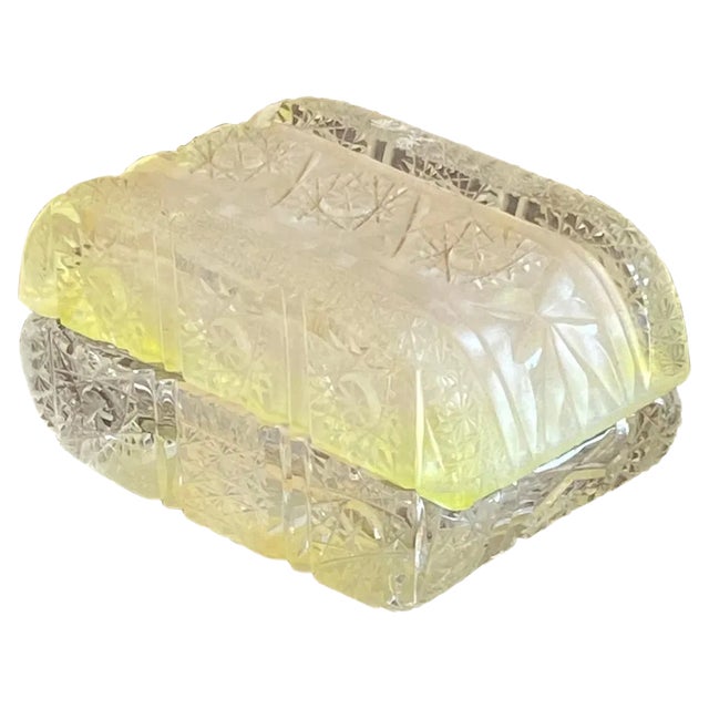 Butter Dish in Beveled Glass, France, 1970s For Sale