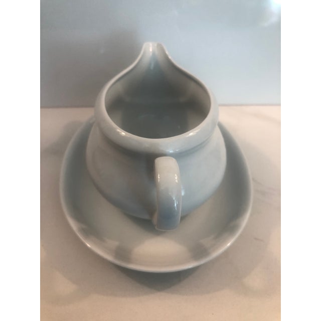 Late 20th Century White Cordon Bleu Sauce Boat and Saucer From Hungary For Sale - Image 5 of 9