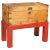 Anglo-Indian Teak Trunk on Red Lacquer Stand For Sale