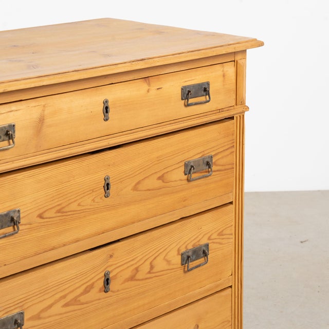 19th Century Danish Waxed Pine Chest of Four Drawers For Sale - Image 10 of 15