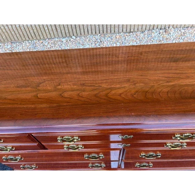 Jametown Sterling Furniture Solid Cherry Double Dresser With Mirror. For Sale In Washington DC - Image 6 of 12