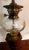 For your consideration are these Two Large Neoclassical English Sherwood converted oil lamps. Made of cut glass, bronze,...