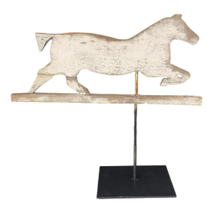 Antique Folk Art Horse Weathervane on Stand