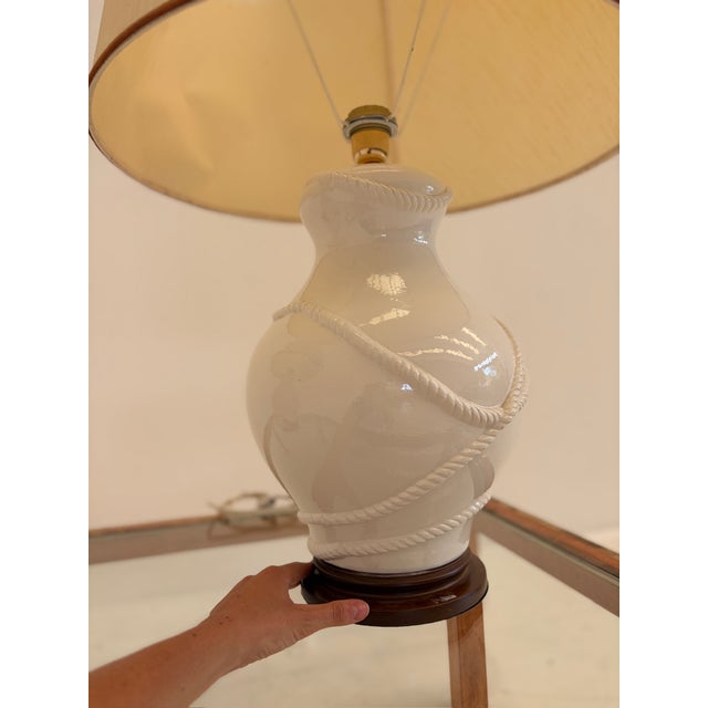 Mid-Century Modern Ceramic Lamps with Naval Design, 1980s, Set of 2 For Sale - Image 3 of 8