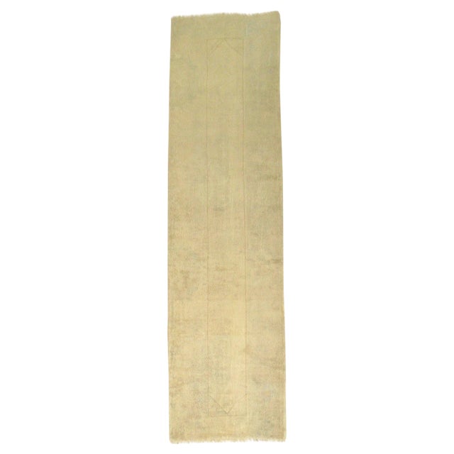 Vintage Pale Turkish Oushak Runner - 2'7" x 9'11" For Sale