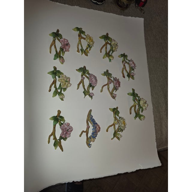 German Porcelain Flower Form Place Card Holders 11 For Sale - Image 12 of 13