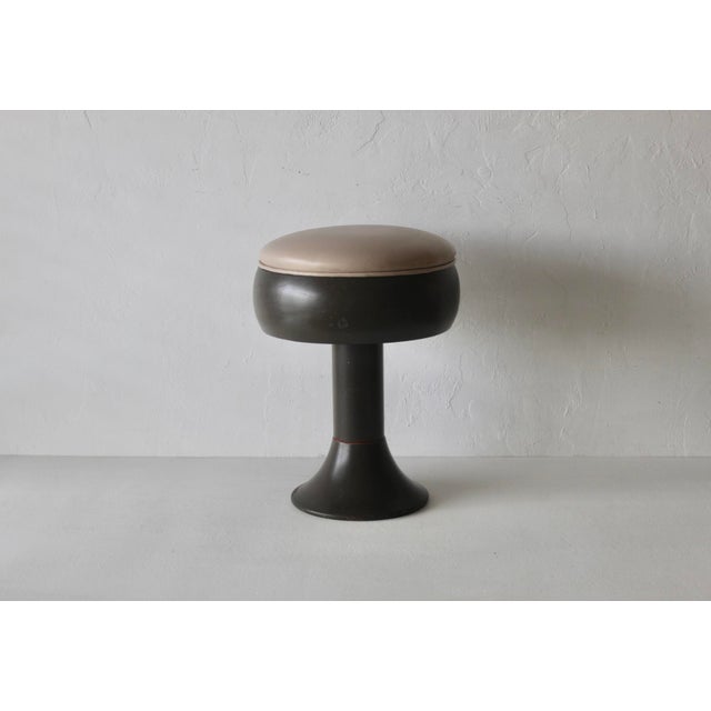 Vintage Space Age Tulip Style Pedestal Stool Swivel Padded Seat For Sale - Image 13 of 18