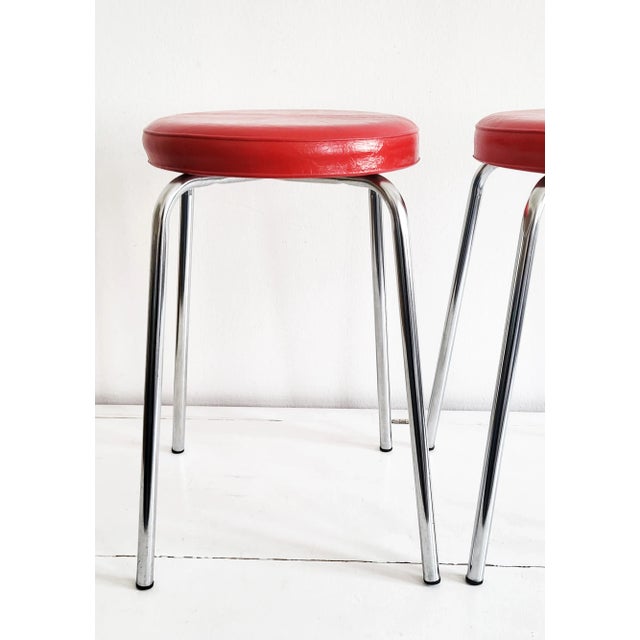Vintage Space Age Kitchen Stools, 1960s, Set of 2 For Sale - Image 4 of 12