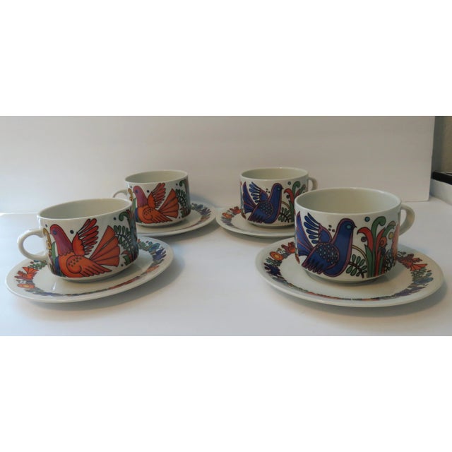 Vintage 1970s Villeroy & Boch Acapulco Cups & Saucers Set- 8 Pieces For Sale - Image 11 of 11