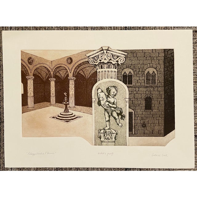 Dolores Gall Palazzo Vecchio Florence Etching Artist Proof For Sale - Image 4 of 4