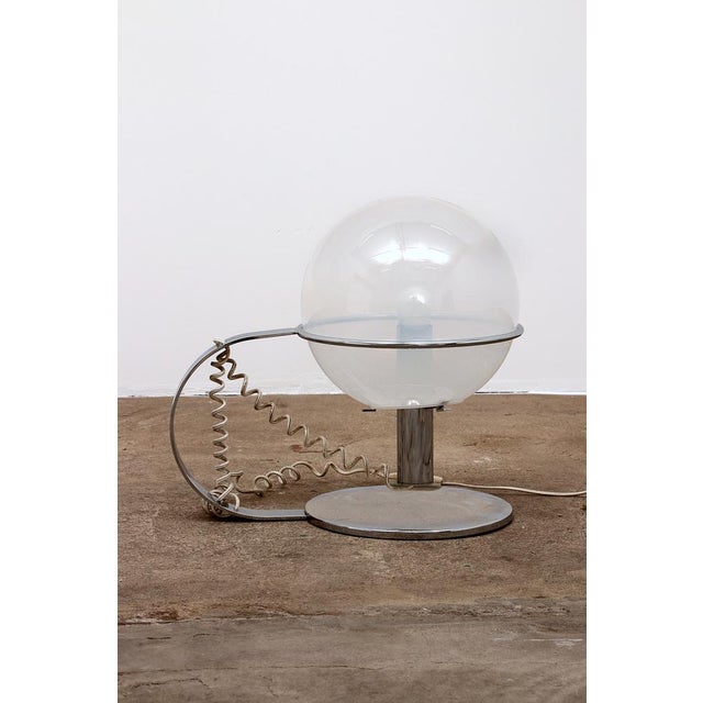 Italian Table Lamp in Chrome with Glass, 1960s For Sale - Image 12 of 16