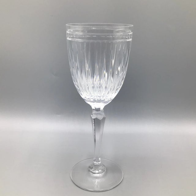 Pair of Waterford Marquee Hanover cut crystal water goblets.