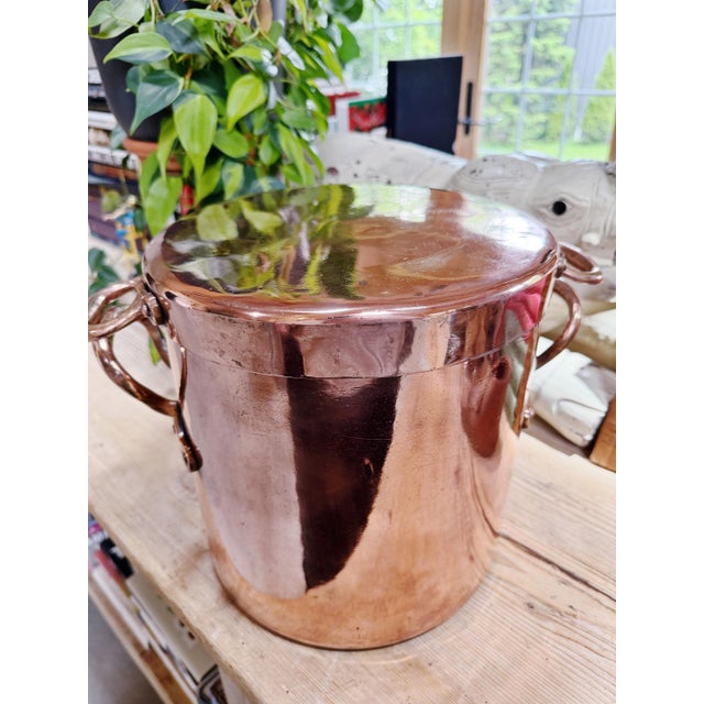 Antique English Copper Stock Pot With Lid For Sale In New York - Image 6 of 15